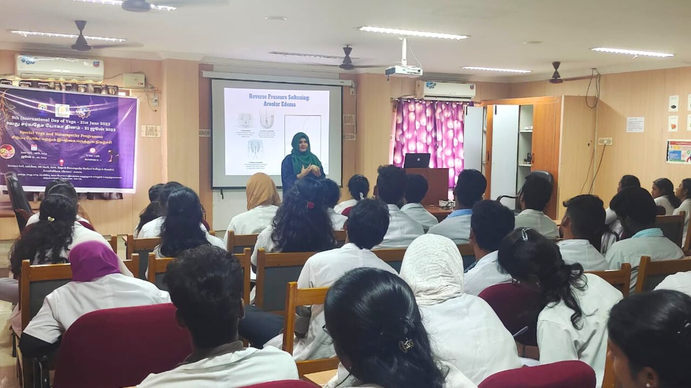 Ayisha Chandni teaching nursing students lactation support techniques